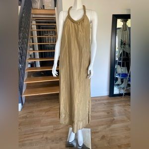 Minimalist long sundress with a braided neck detail S